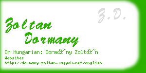 zoltan dormany business card